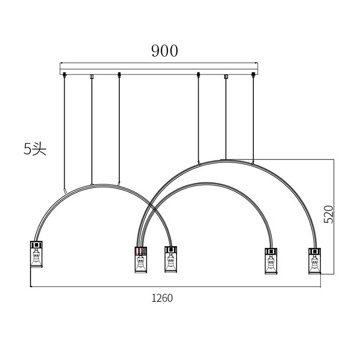 Scandinavian Arch Pendant Light, Dining Room Light, Living Room Light