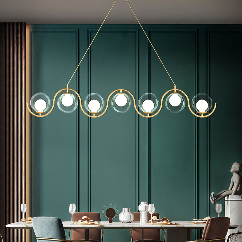 Scandinavian Circular Modern Pendant Light, Glass Bedroom Light, Dining Room Light