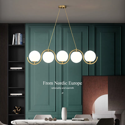 Scandinavian Circular Modern Pendant Light, Glass Bedroom Light, Dining Room Light