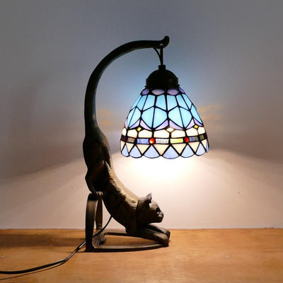 Scandinavian Glass Tiffany Table Lamp, Bedroom Light, Living Room Light