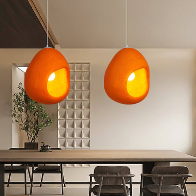 Scandinavian Ins Orange Chandelier, Vintage Handmade Pendant Light, Living Room Light