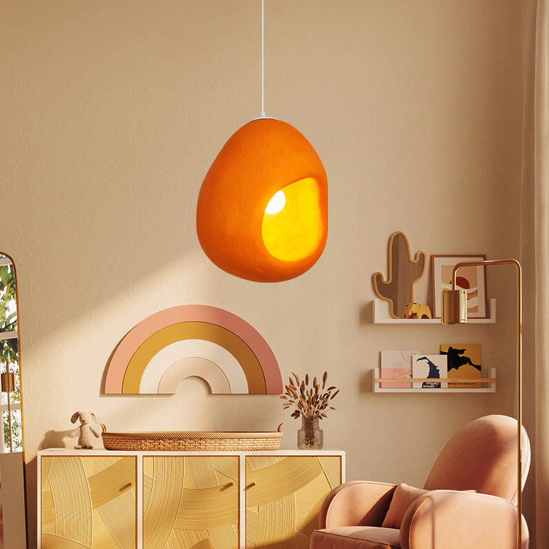 Scandinavian Ins Orange Chandelier, Vintage Handmade Pendant Light, Living Room Light