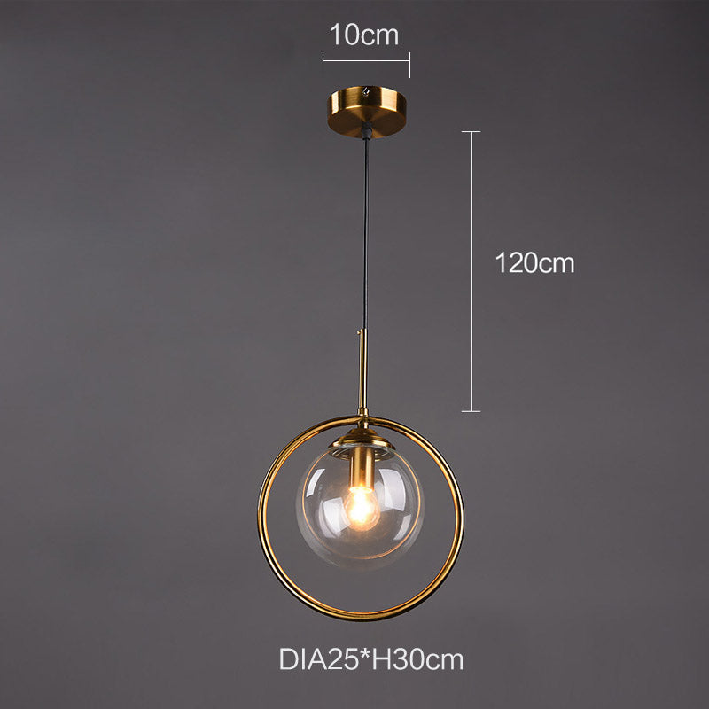 Scandinavian Modern Pendant Light, Glass Bedroom Light, Dining Room Light