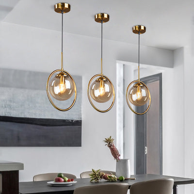 Scandinavian Modern Pendant Light, Glass Bedroom Light, Dining Room Light