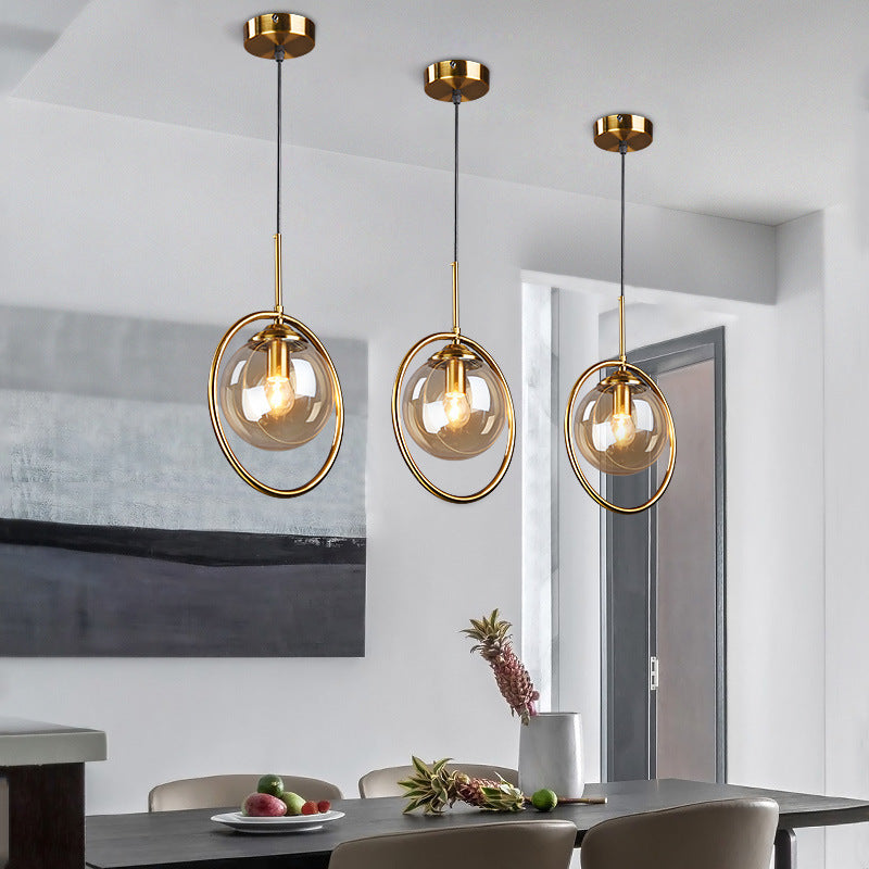 Scandinavian Modern Pendant Light, Glass Bedroom Light, Dining Room Light