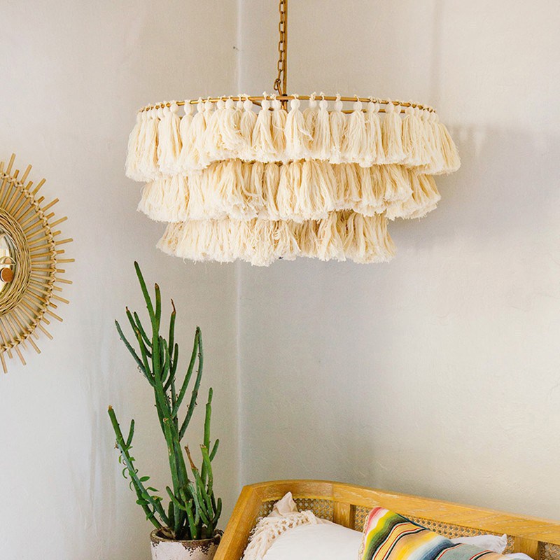 Scandinavian Pendant Light, Tassels Bedroom Light, Modern Light