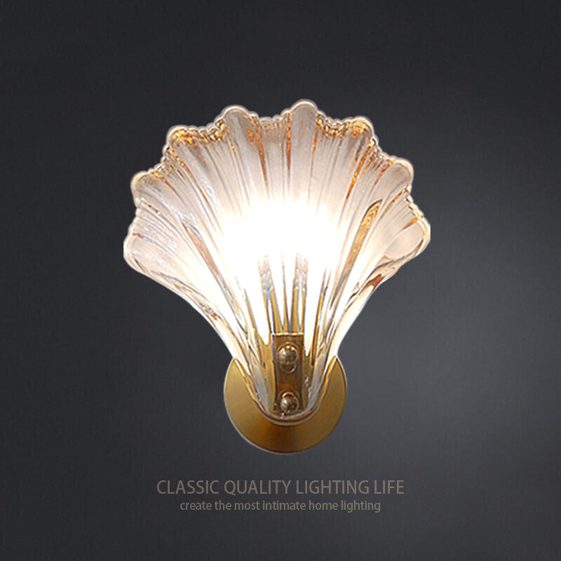 Seashell Glass Wall Light, Wall Light for Hallway