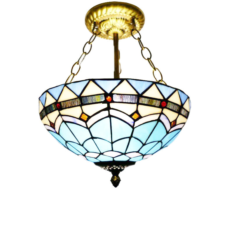 Simple Mediterranean Tiffany Lamp, Pendant Light, Reading Light