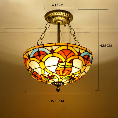 Simple Mediterranean Tiffany Lamp, Pendant Light, Reading Light