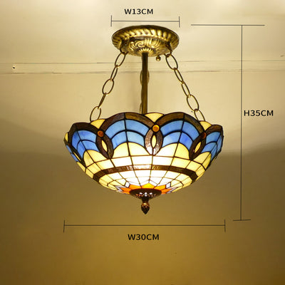 Simple Mediterranean Tiffany Lamp, Pendant Light, Reading Light