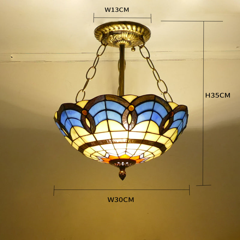 Simple Mediterranean Tiffany Lamp, Pendant Light, Reading Light