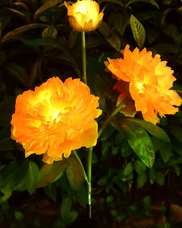 Solar Garden Light, Solar Peony Flower Light, Solar Garden Decoration - Set Of 2