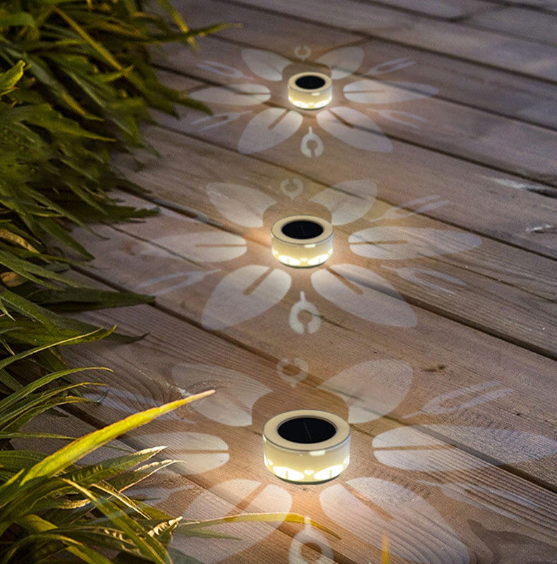 Solar Walk Light, Solar Flower Decking Light - Set of 4