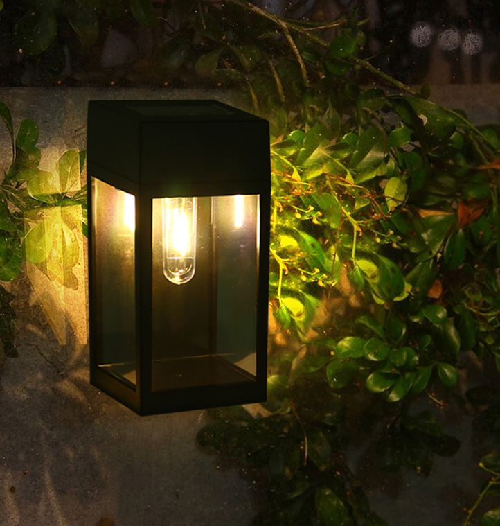 Square Solar Wall Light, Solar Outdoor Light - Set Of 2