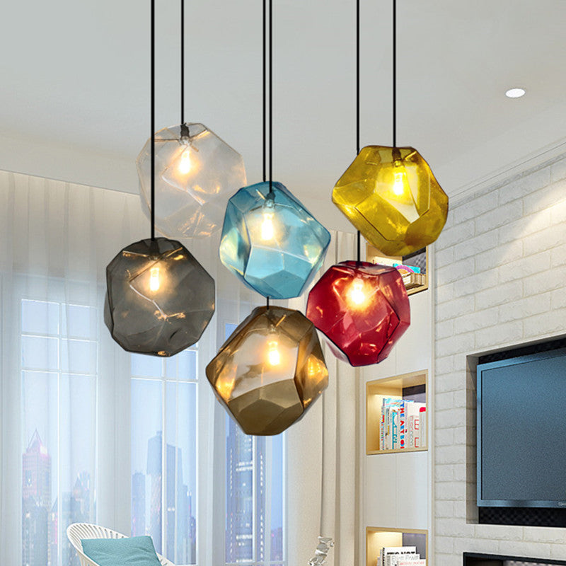 Stained Glass Stones Hanging Light, Pendant Light for Dining Room