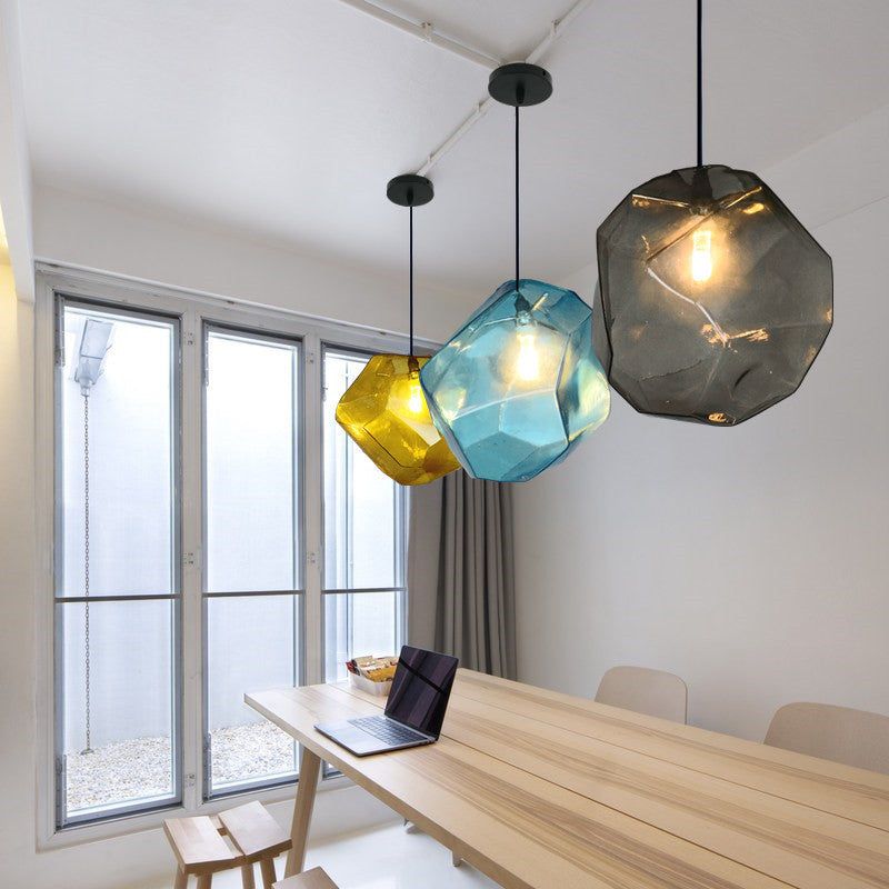 Stained Glass Stones Hanging Light, Pendant Light for Dining Room