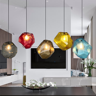 Stained Glass Stones Hanging Light, Pendant Light for Dining Room