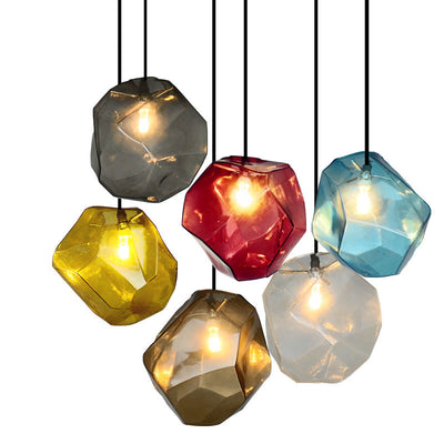 Stained Glass Stones Hanging Light, Pendant Light for Dining Room