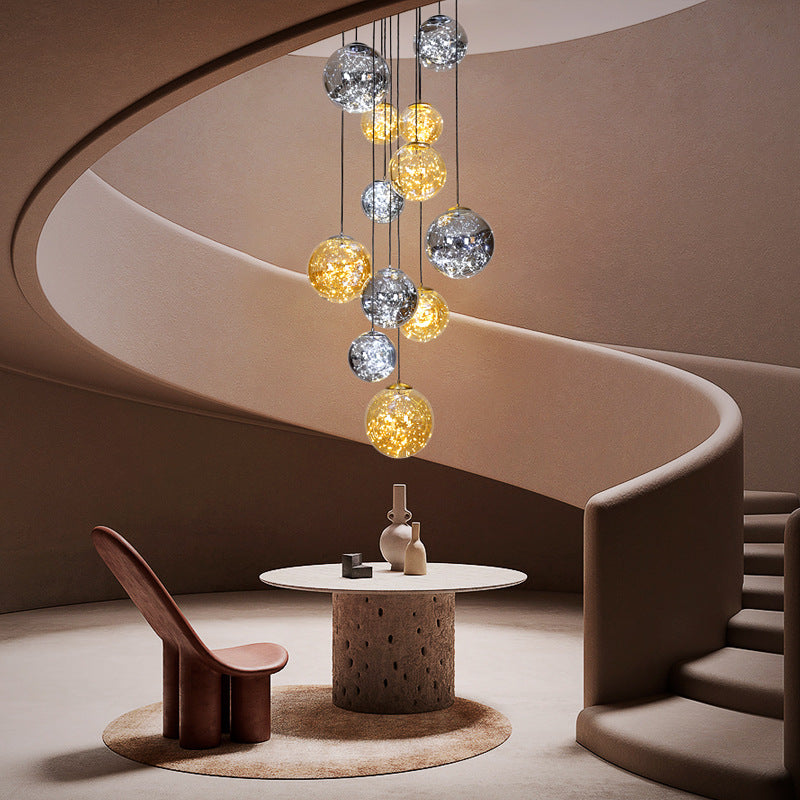 Staircase Glass Chandelier, Hallway Light