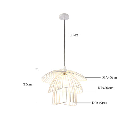 Straw Hat Chandelier, Modern Pendant Light, Living Room Light, Hallway Light