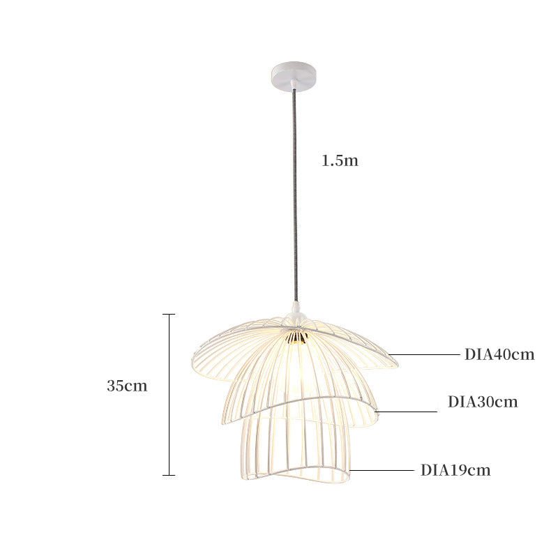 Straw Hat Chandelier, Modern Pendant Light, Living Room Light, Hallway Light