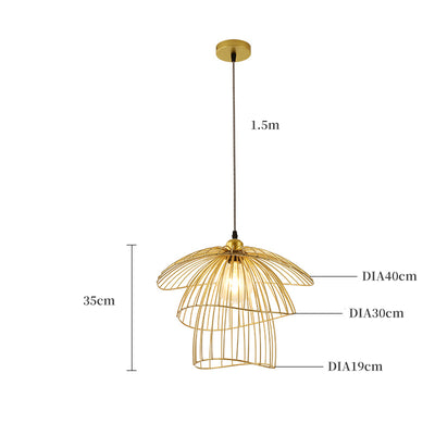 Straw Hat Chandelier, Modern Pendant Light, Living Room Light, Hallway Light