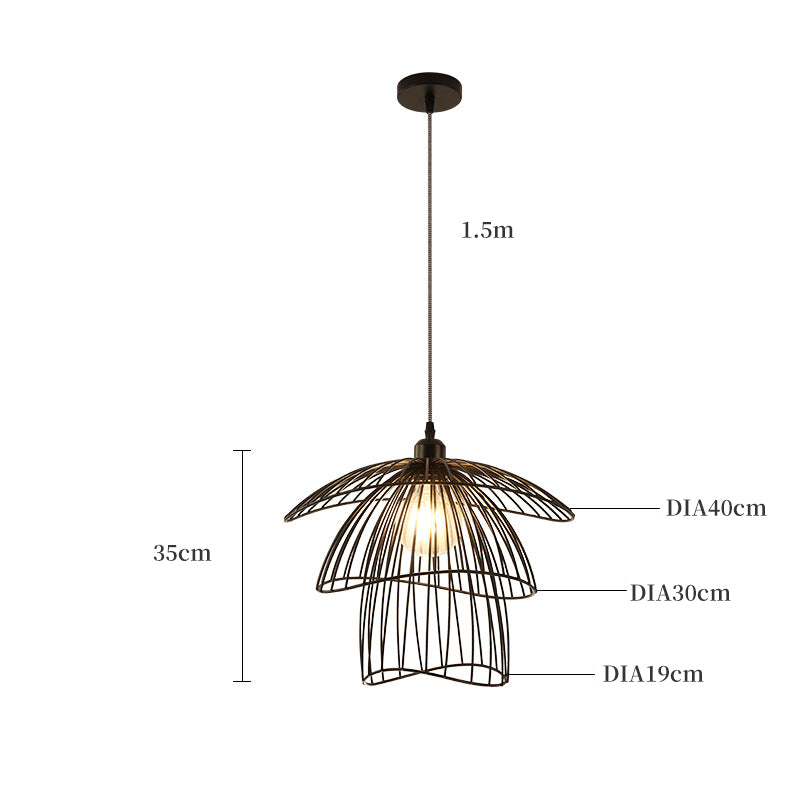 Straw Hat Chandelier, Modern Pendant Light, Living Room Light, Hallway Light