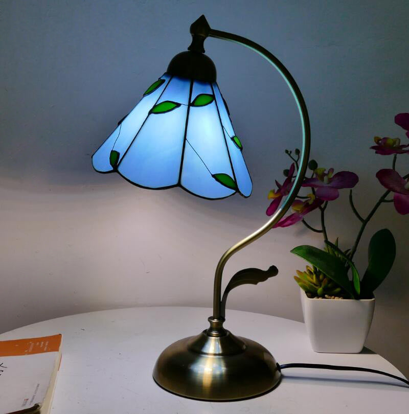 Tiffany Table Lamp, Glass Reading Light, Bedroom Light