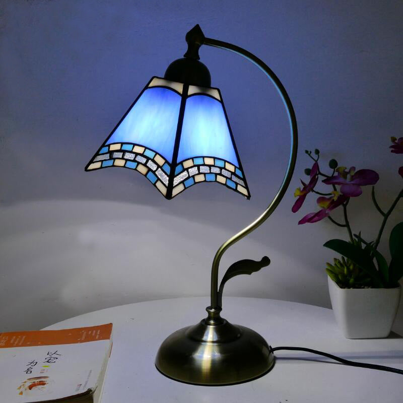 Tiffany Table Lamp, Glass Reading Light, Bedroom Light