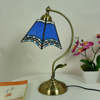 Tiffany Table Lamp, Glass Reading Light, Bedroom Light