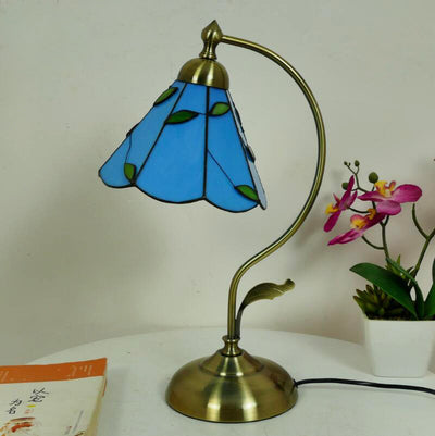 Tiffany Table Lamp, Glass Reading Light, Bedroom Light