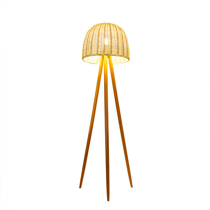 Tripod Floor Lamp, Rattan Living Room Light, Reading Light