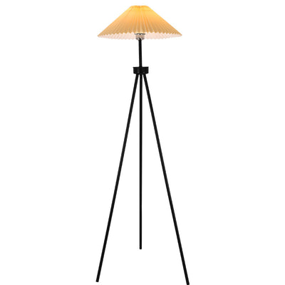 Vintage Pleated Floor Lamp, Black Floor Lamp, Floor Lamp for Living Room