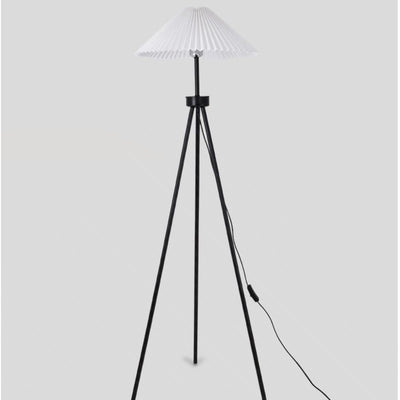 Vintage Pleated Floor Lamp, Black Floor Lamp, Floor Lamp for Living Room