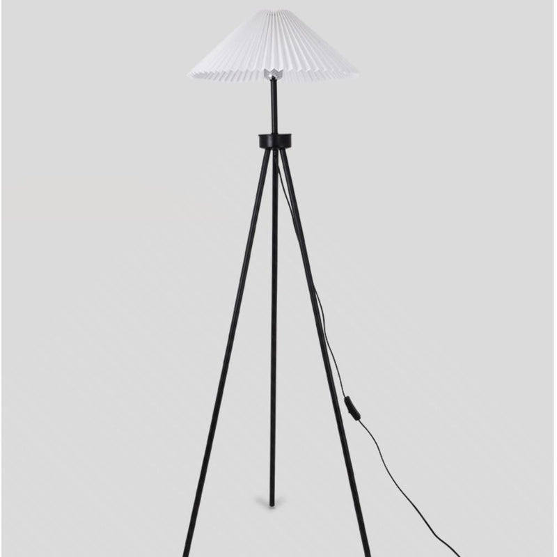 Vintage Pleated Floor Lamp, Black Floor Lamp, Floor Lamp for Living Room