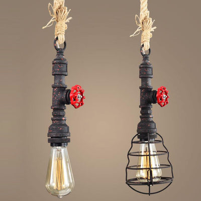 Vintage Rope Hanging Light, Industrial Pendant Light for Living Room