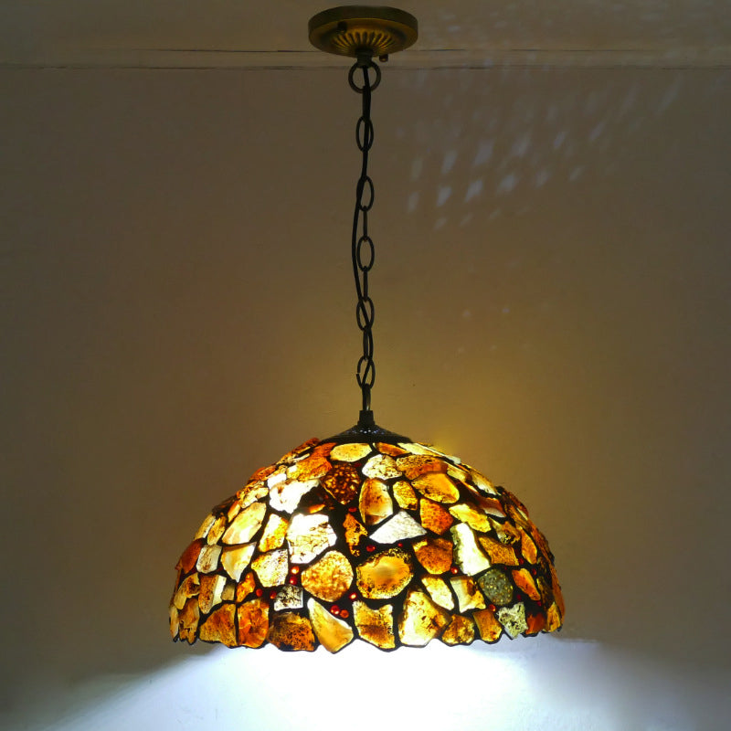 Vintage Tiffany Lamp, Glass Pendant Light, Living Room Light