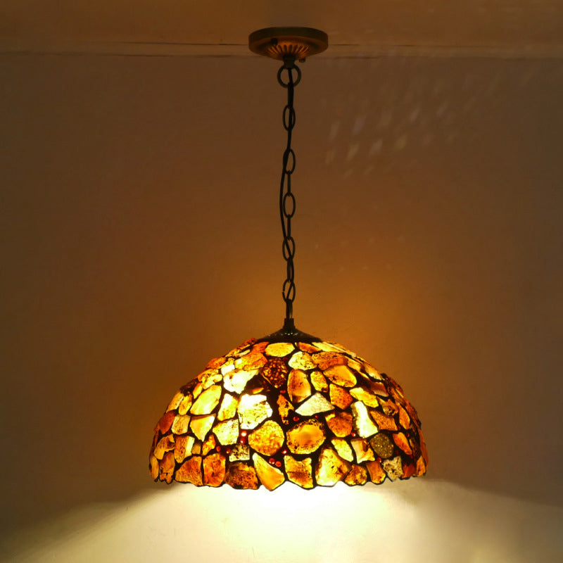 Vintage Tiffany Lamp, Glass Pendant Light, Living Room Light