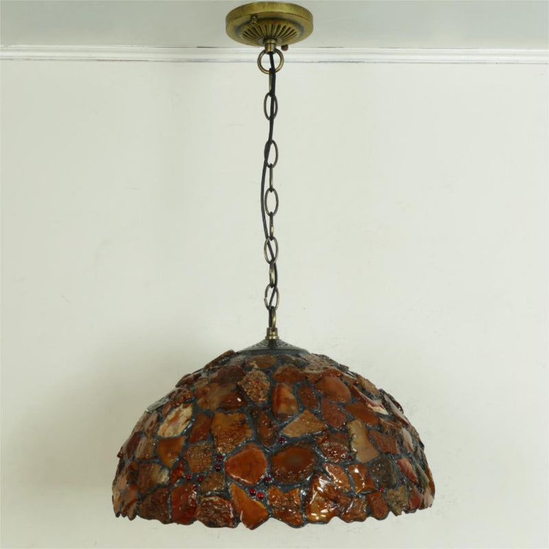 Vintage Tiffany Lamp, Glass Pendant Light, Living Room Light