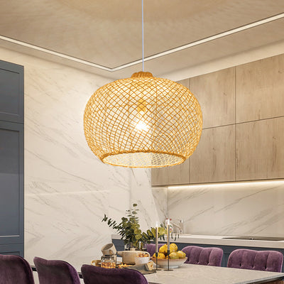 Wicker Chandelier, Pendant Light for Living Room