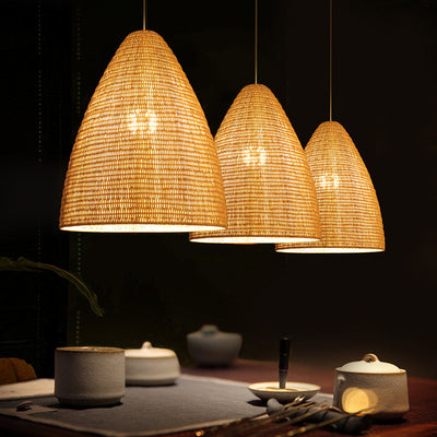 Wicker Hanging Light, Pendant Light for Dining Room