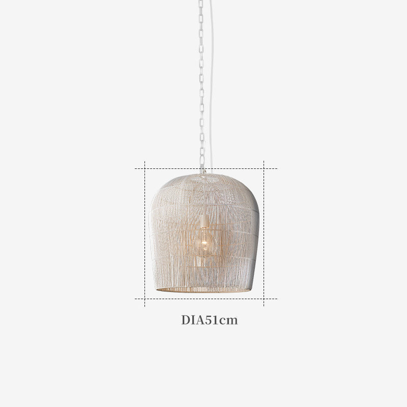 Wicker Hanging Light, Vintage Pendant Light for Living Room