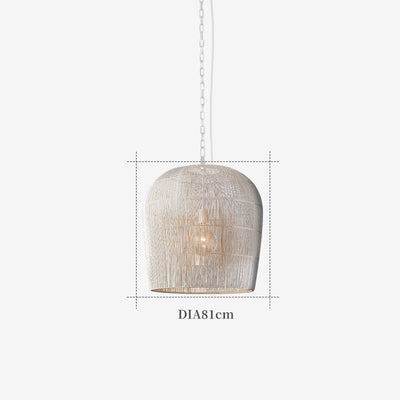 Wicker Hanging Light, Vintage Pendant Light for Living Room