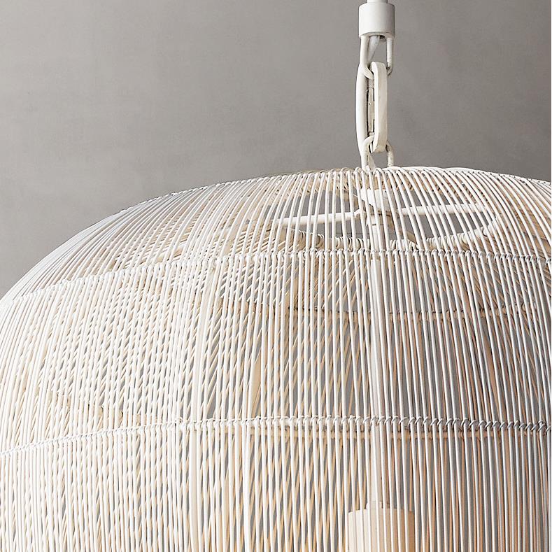 Wicker Hanging Light, Vintage Pendant Light for Living Room