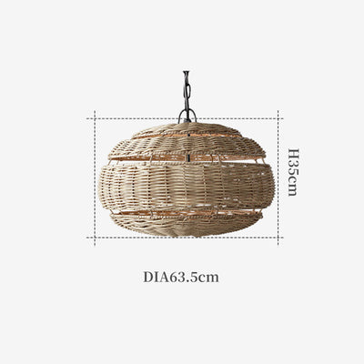 Wicker Pendant Light, Handmade Hanging Light for Living Room