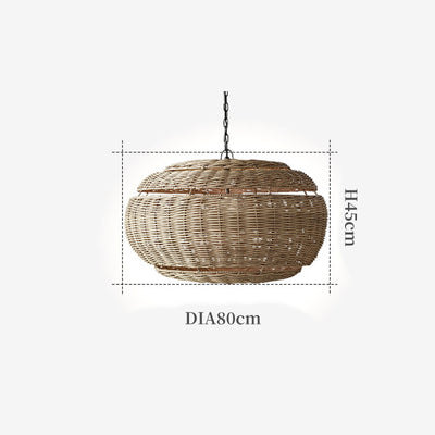 Wicker Pendant Light, Handmade Hanging Light for Living Room