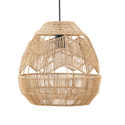 Wicker Rope Pendant Light, Handmade Hanging Light for Living Room