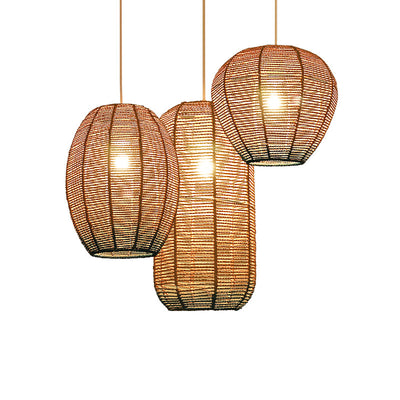 Wicker Rope Pendant Light, Pendant Light for Dining Room